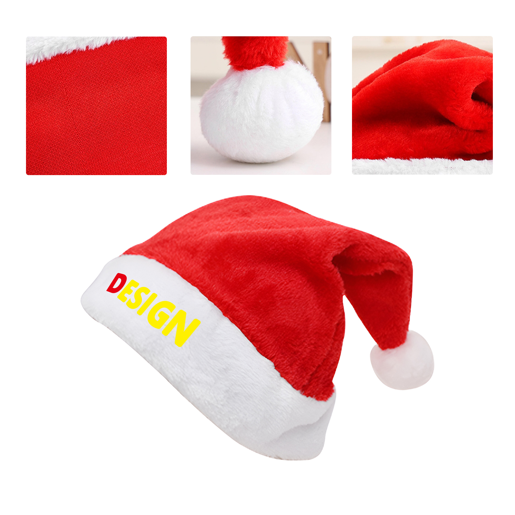 MOQ50 Custom Deluxe Christmas Plush Hat 1