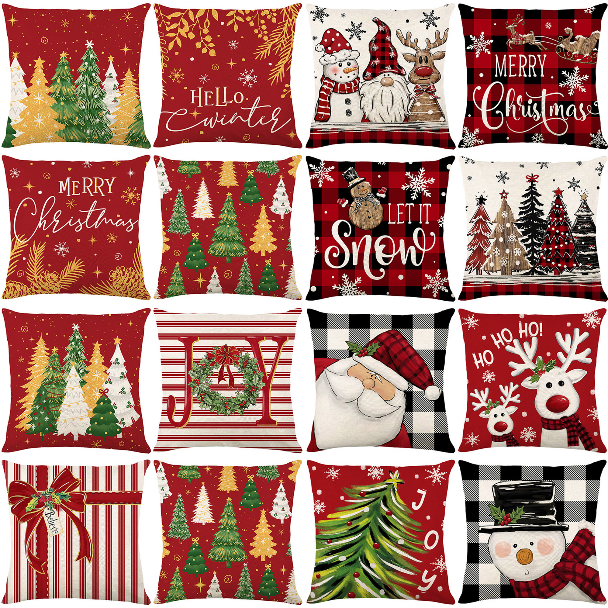 17.7 x 17.7 Inch Full-Color Christmas Throw Pillow Cover 1
