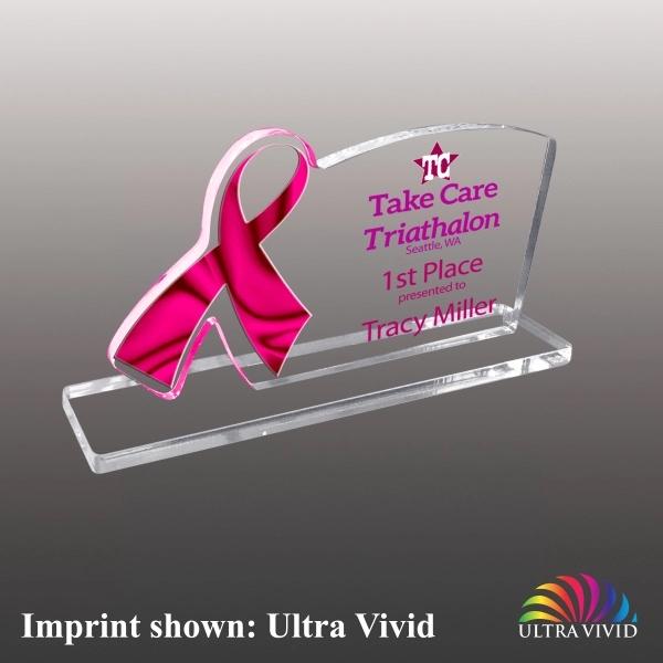 Breast Cancer Awareness Ribbon Award - Ultra Vivid Color