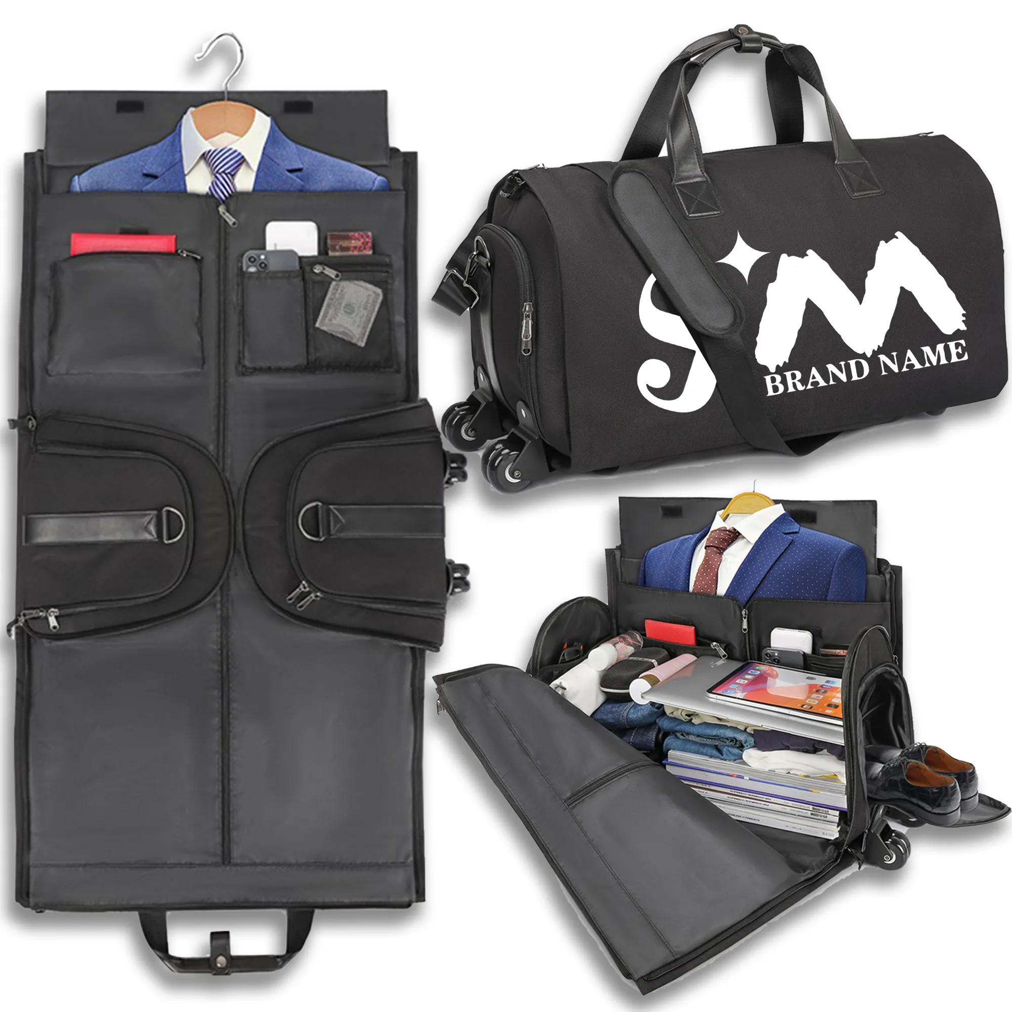 46 L Large 2 In 1 Heavy Hanging Garment Suitcase Duffel Bags 8