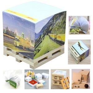 Promotion 3D Memo Paper Block Sticky Note With Wooden Pallet 2