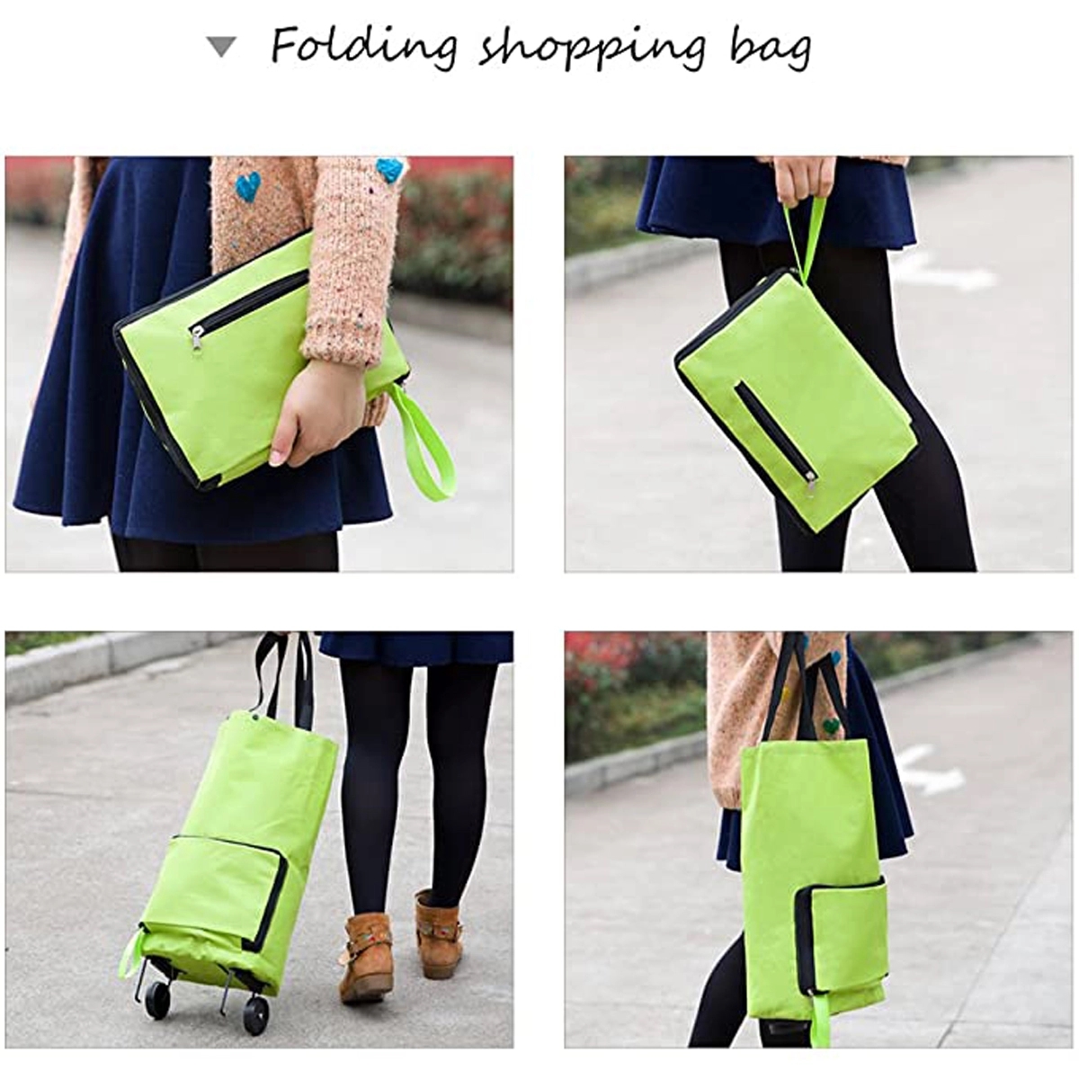 Collapsible Foldable Rolling Shopping Bag 7