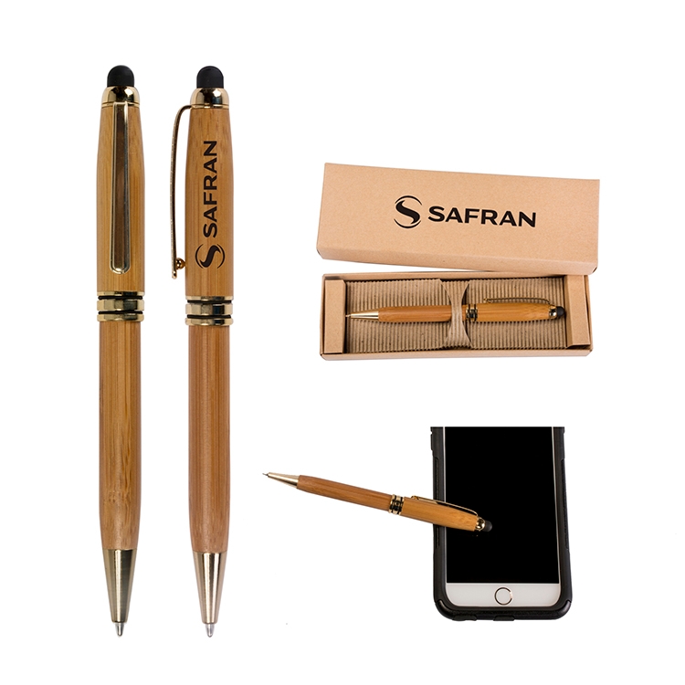 Bamboo Stylus Ballpoint Pen with Deluxe Recyclable Paper Box 2