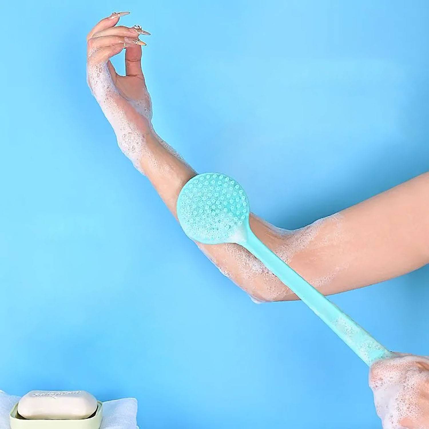 Long Handled Silicone Bath Scrub Brush 12