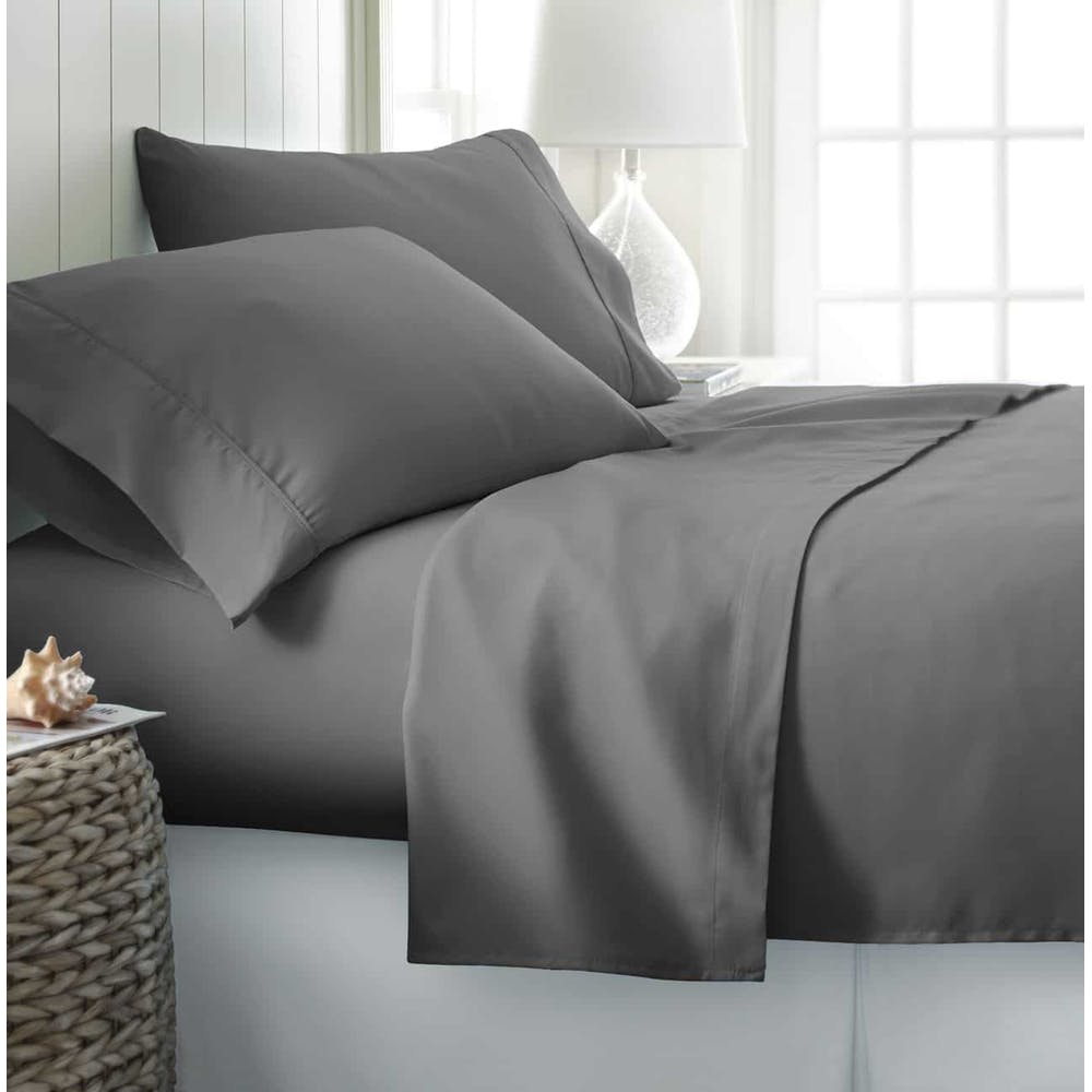 Microfiber Bed Sheets - Gray Twin 3 Piece Set 2