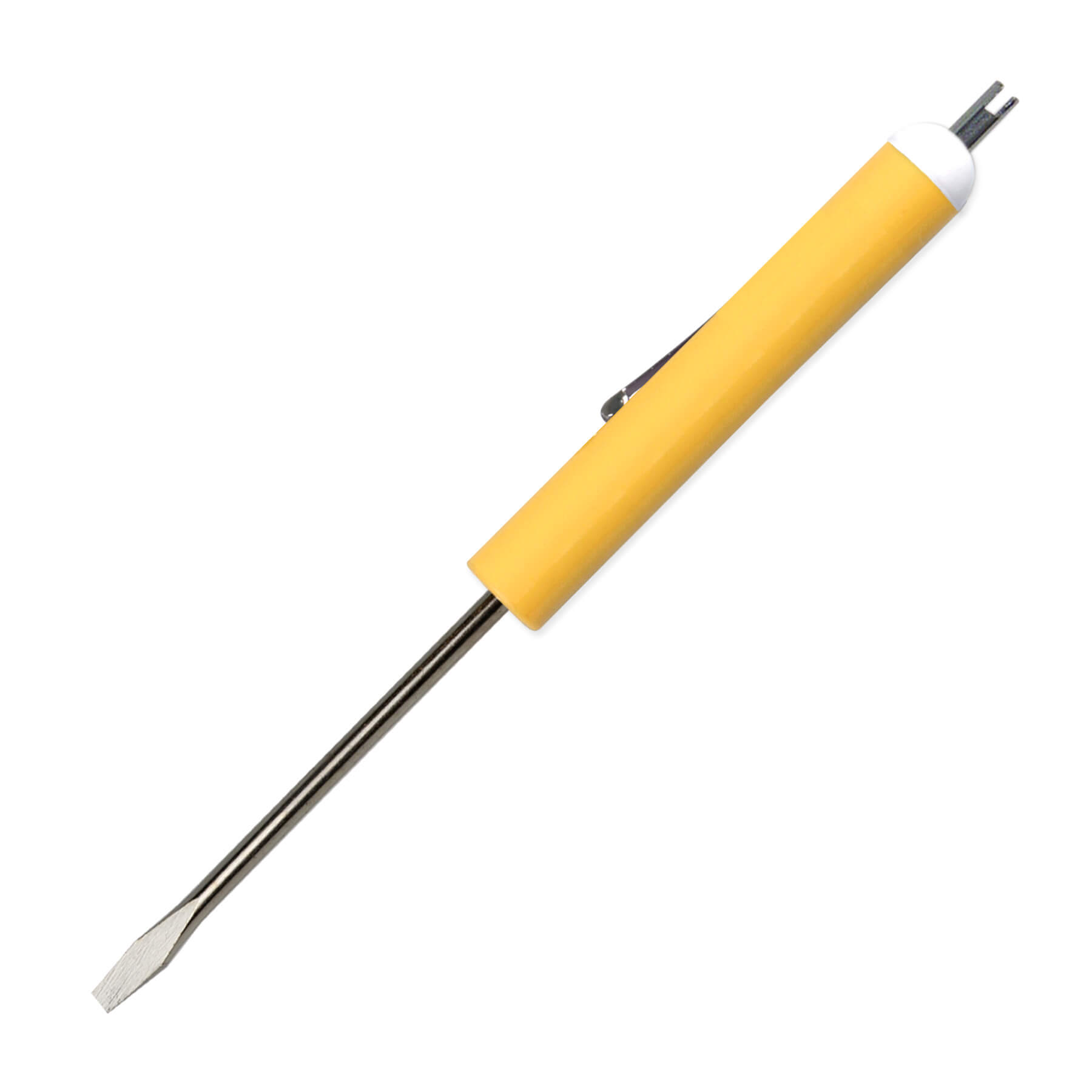 Pocket Screwdriver 1/8" Flat Blade + Valve Stem Top 44
