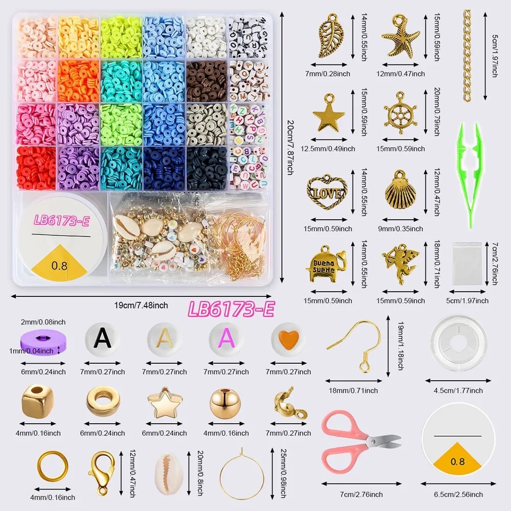 Lot DIY Friendship Bracelet Making Kit Beads and Charms Set 8