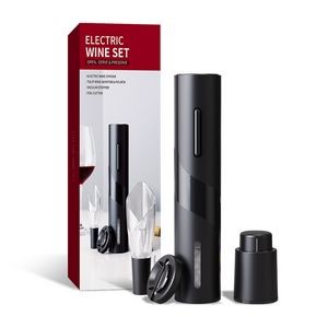 4 In 1 Black Plastic Automatic Electric Wine Opener With Foil Cutter 16