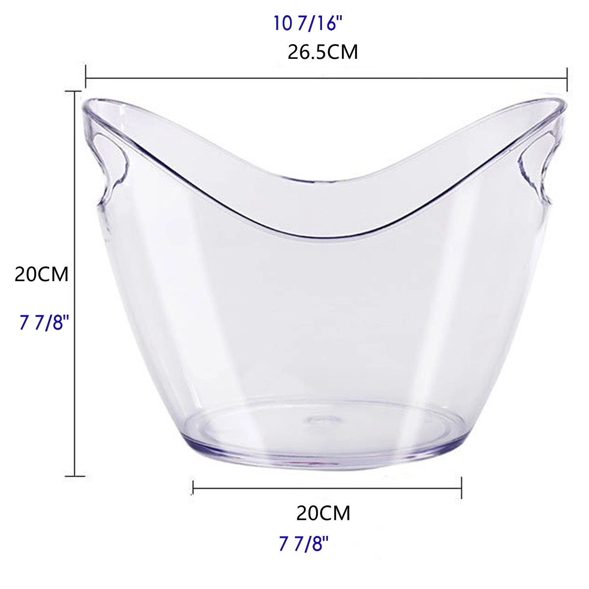 4L Clear Plastic Ice Bucket 4