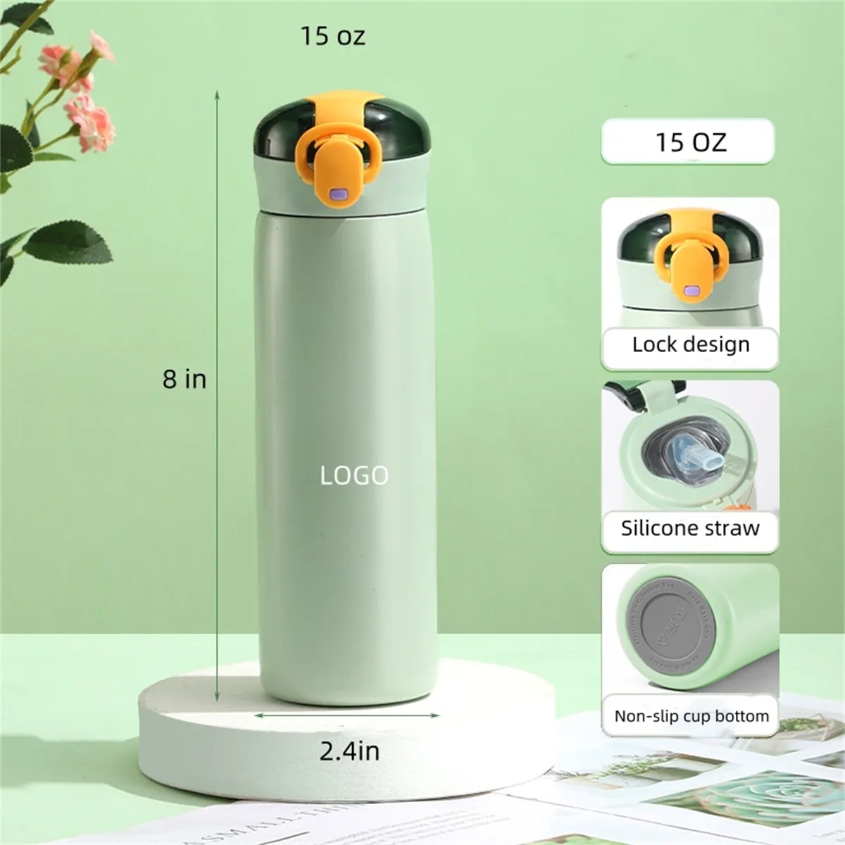 Kids Stainless Steel Insulated Water Bottle with Straw 3