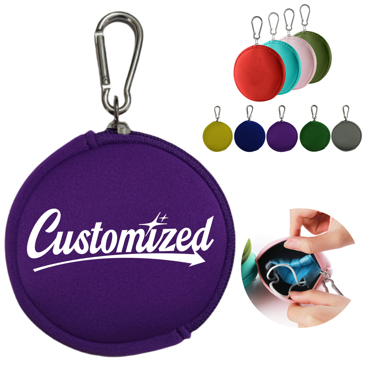 Neoprene Coin Purse with Zipper and Custom Logo 5