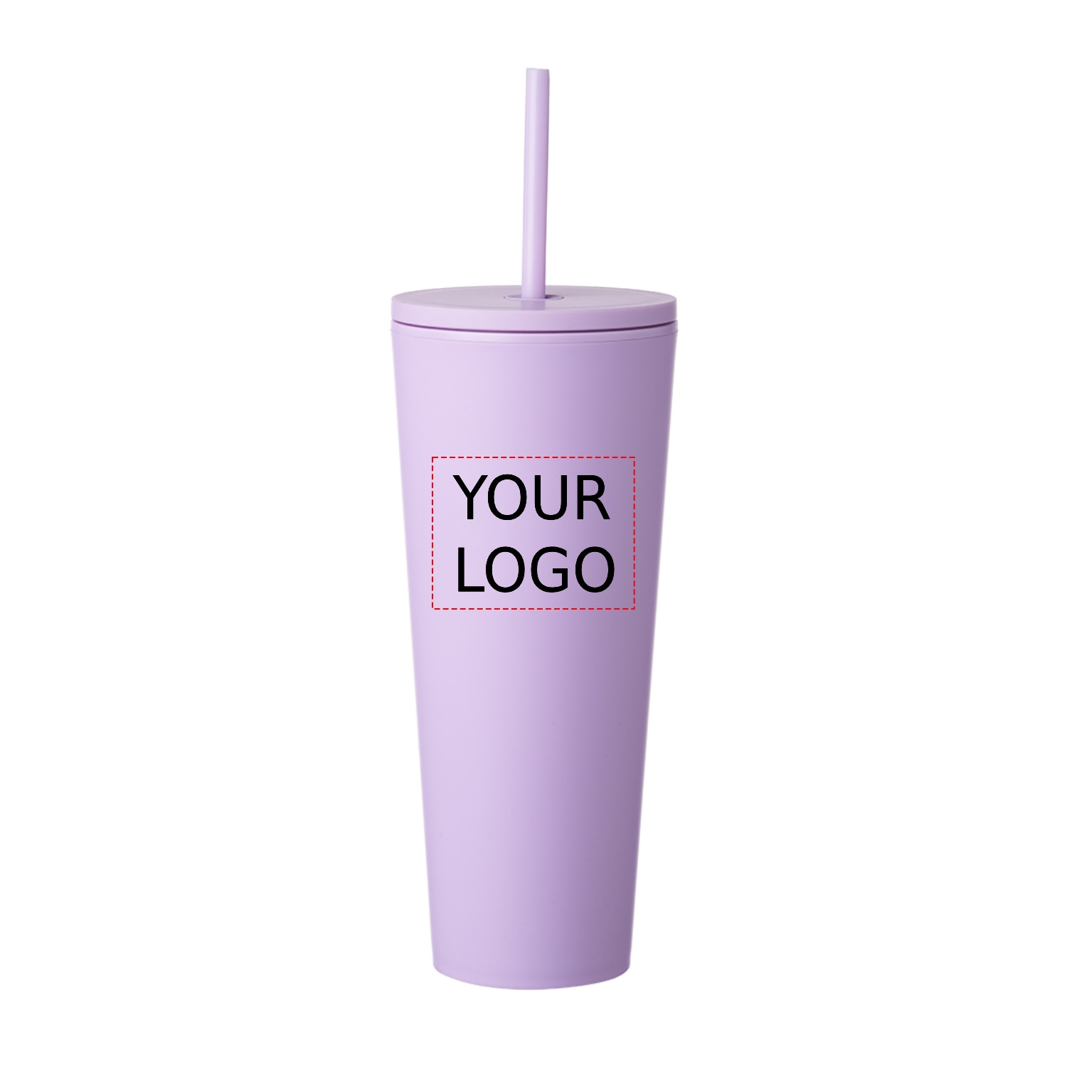 Double Wall Plastic Tumbler with Straw, 24 oz. 5