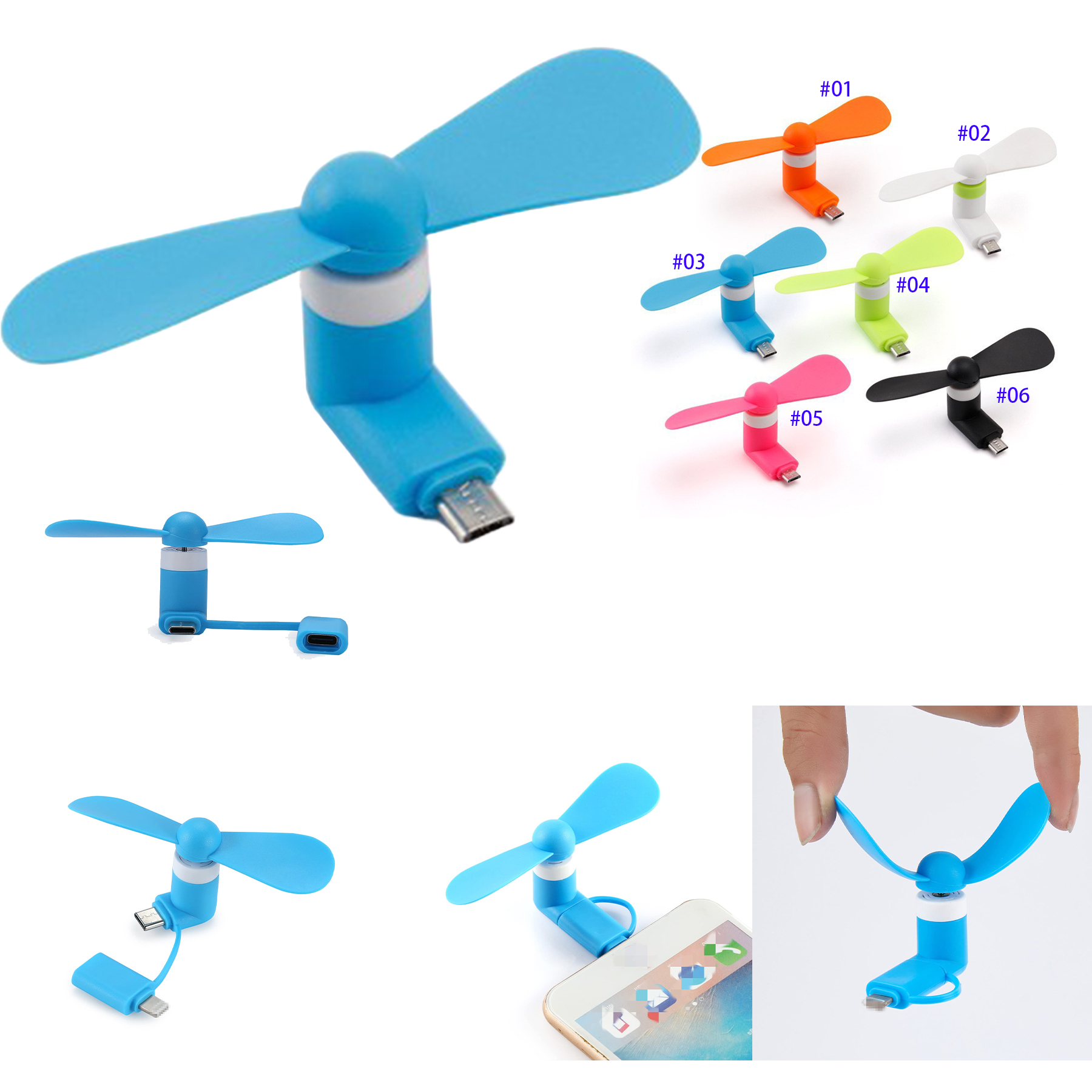 Mini Cell Phone Fan 2-in-1 Fan 2