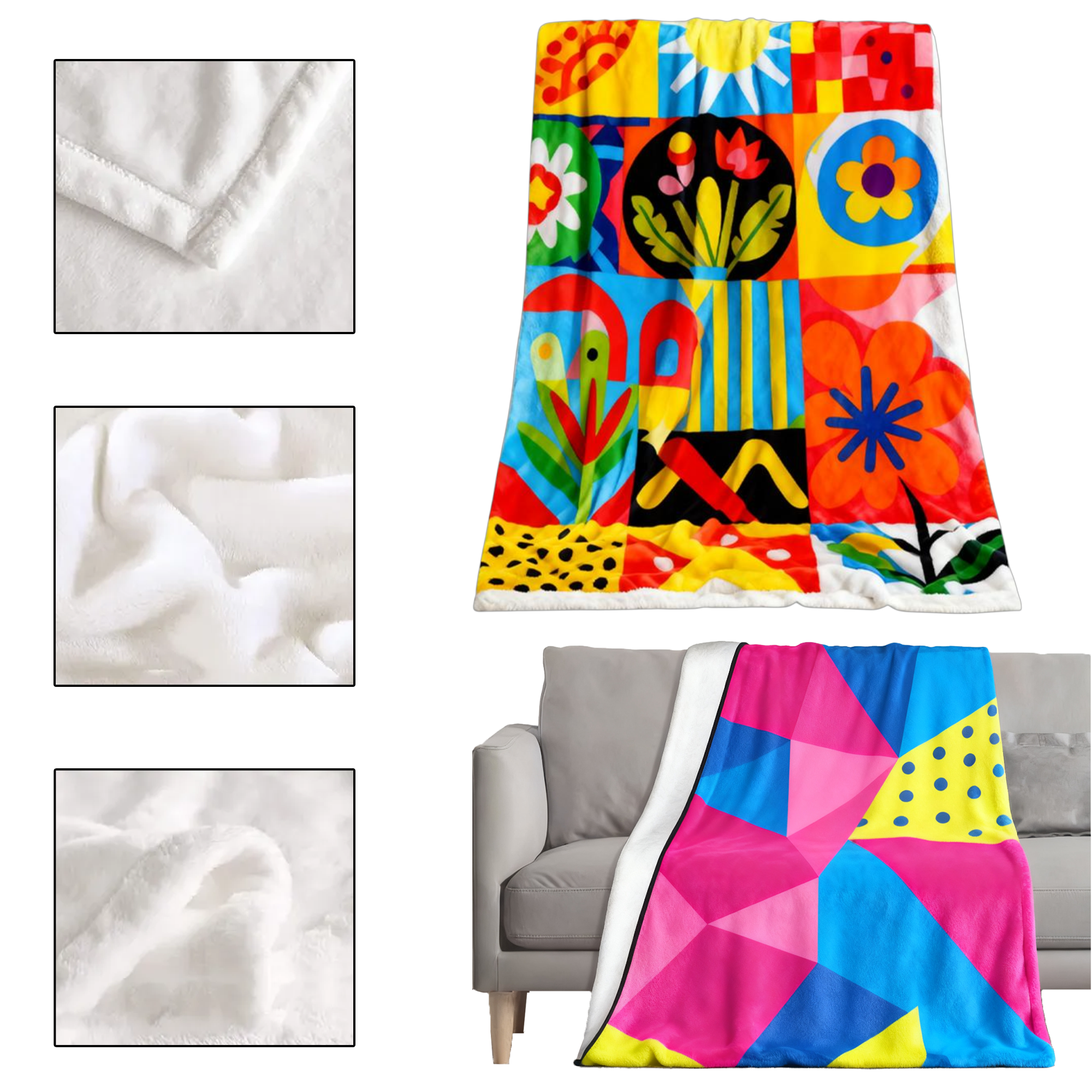 Warm Flannel Blanket with Single Sided Full-Color Printing 3