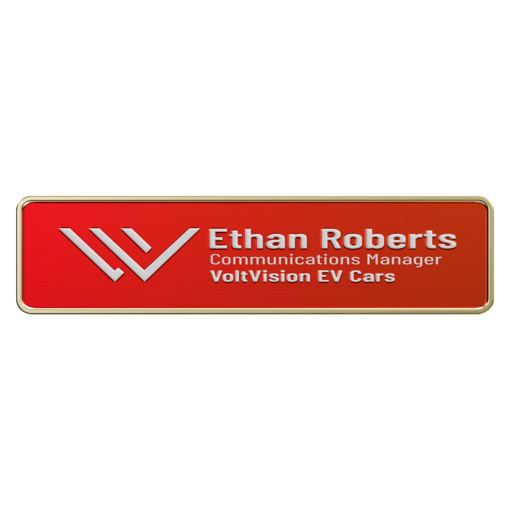 Texture Tone® Rectangle Metal Name Badge (3" x 3/4") 3