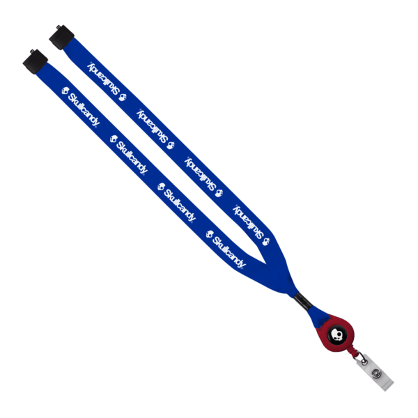 3/4" Polyester Lanyard with Metal Crimp & Retractable Badge Reel 235