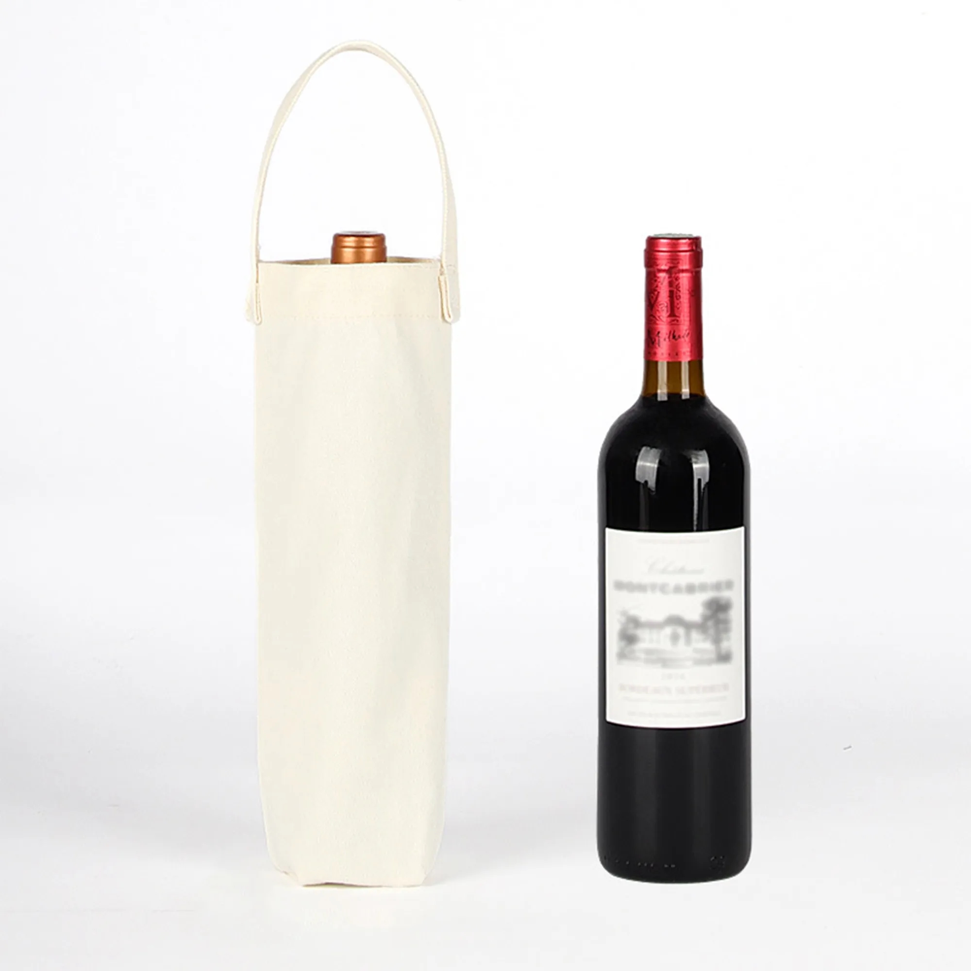 Custom Canvas Wine Bottle Gift Bags Reusable for Events 9