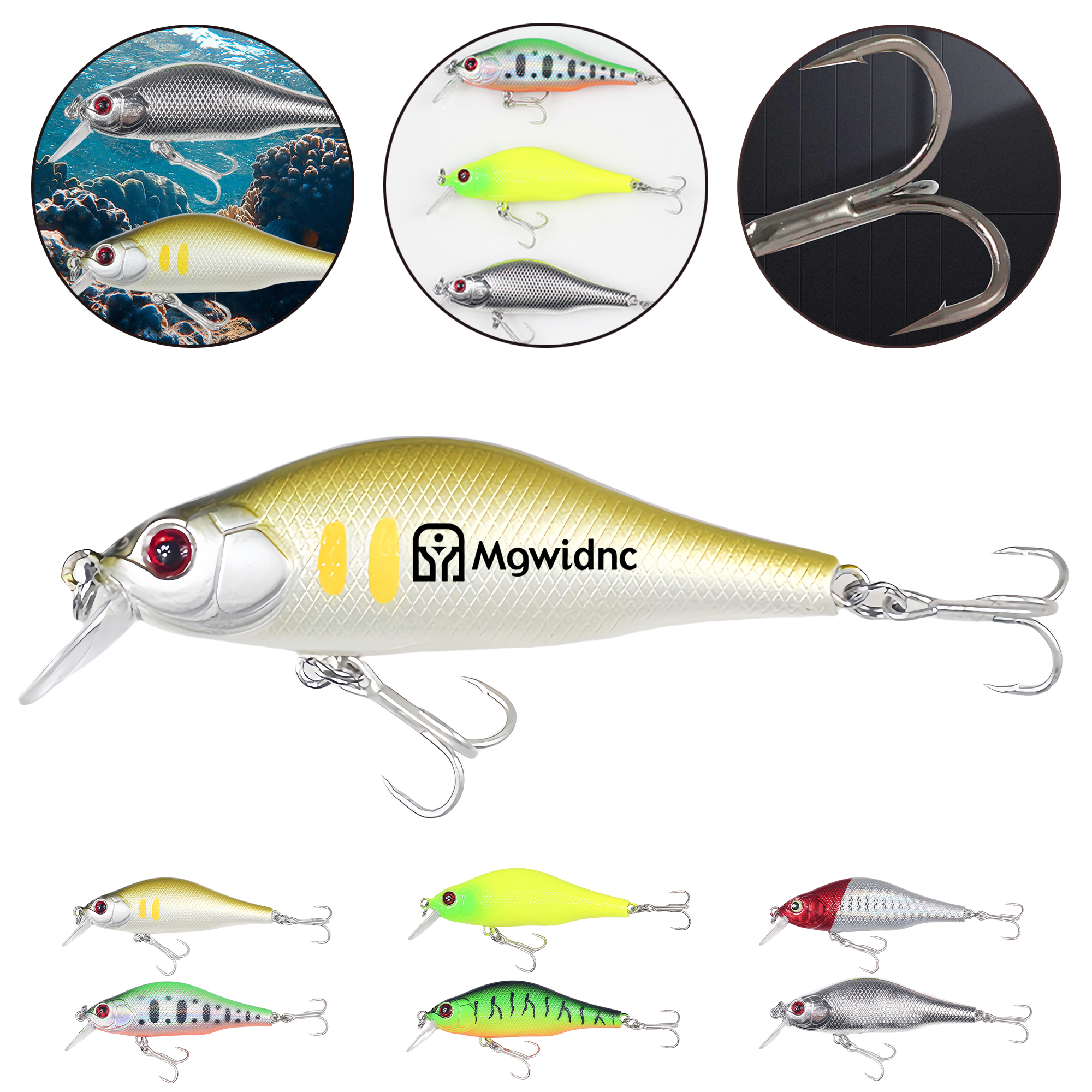 8.8g 3.15" Center of Gravity Shifting Minnow Floating Lure for Long Casting Fishing Bait 2