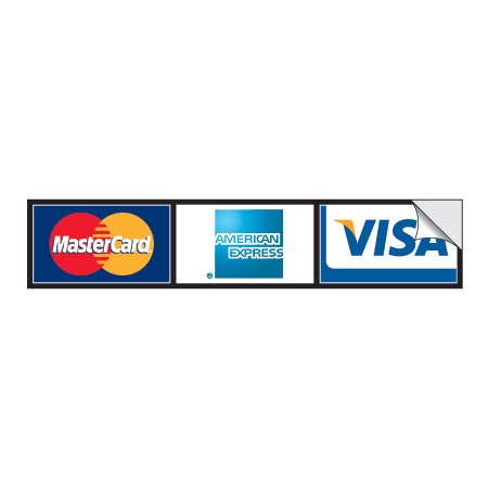 3-Logo Horizontal Credit Card Decal