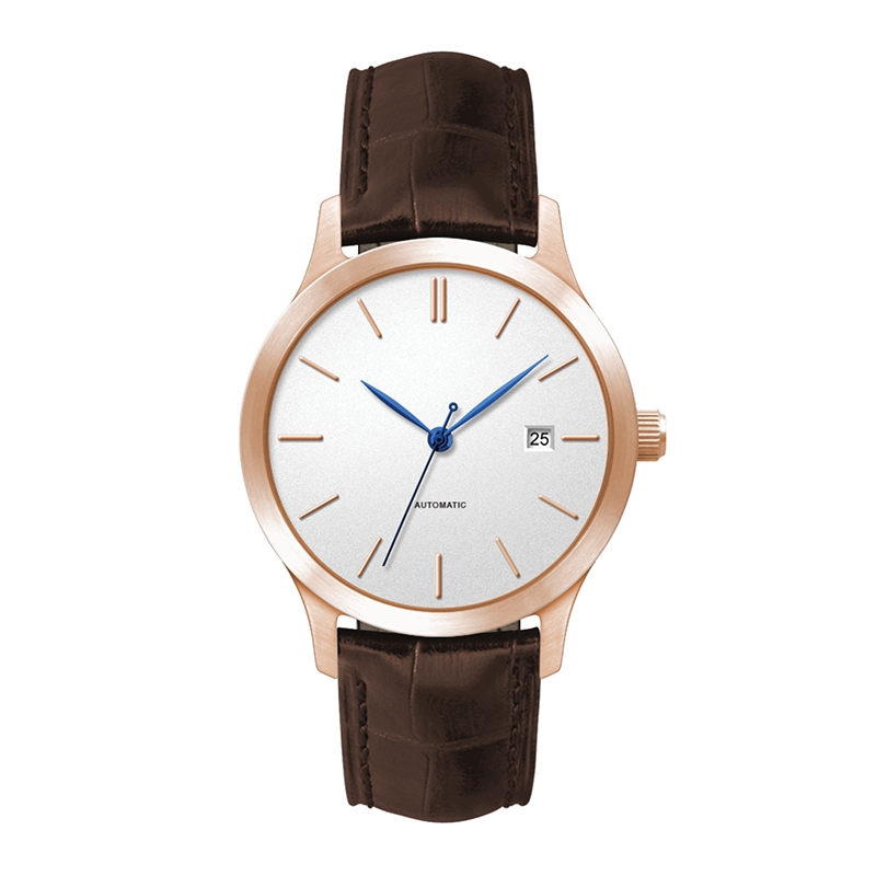 WC2224 40MM STEEL ROSE GOLD CASE, 3 HAND "AUTOMATIC" MVMT, DTE DISPLAY, WHITE DIAL, SEE THROUGH BACK, LEATH 2