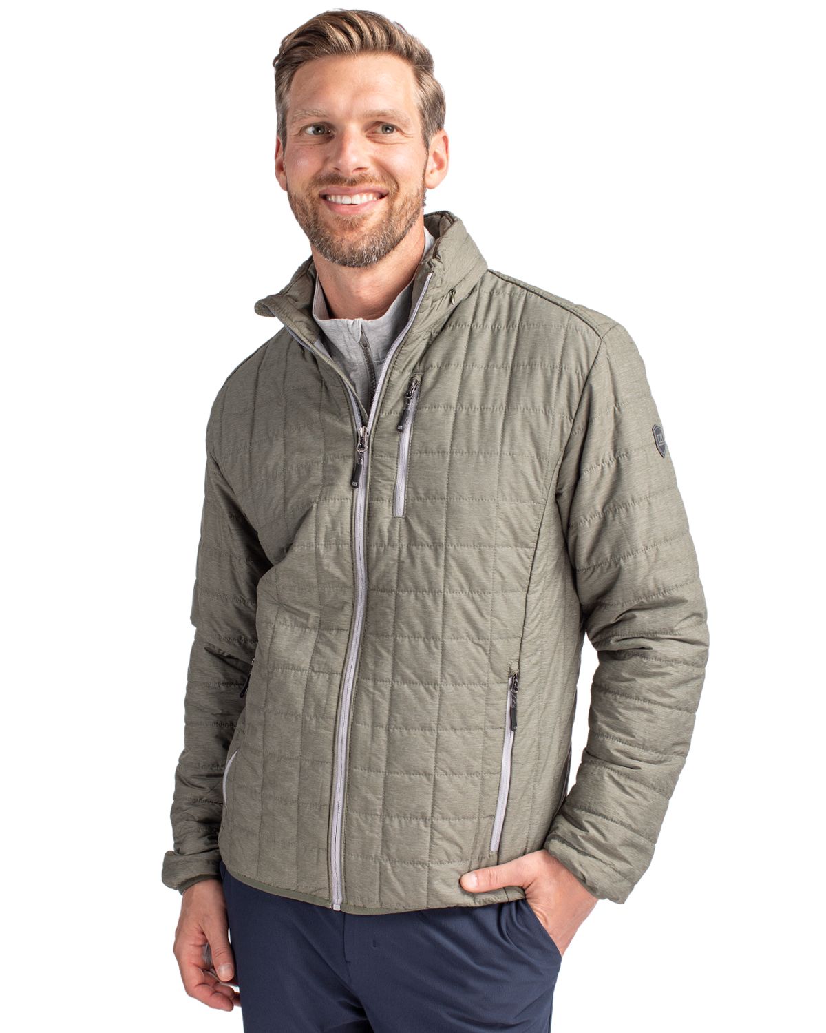 Cutter & Buck Rainier Recycled Insulated Puffer Mens Full Zip Jacket 61