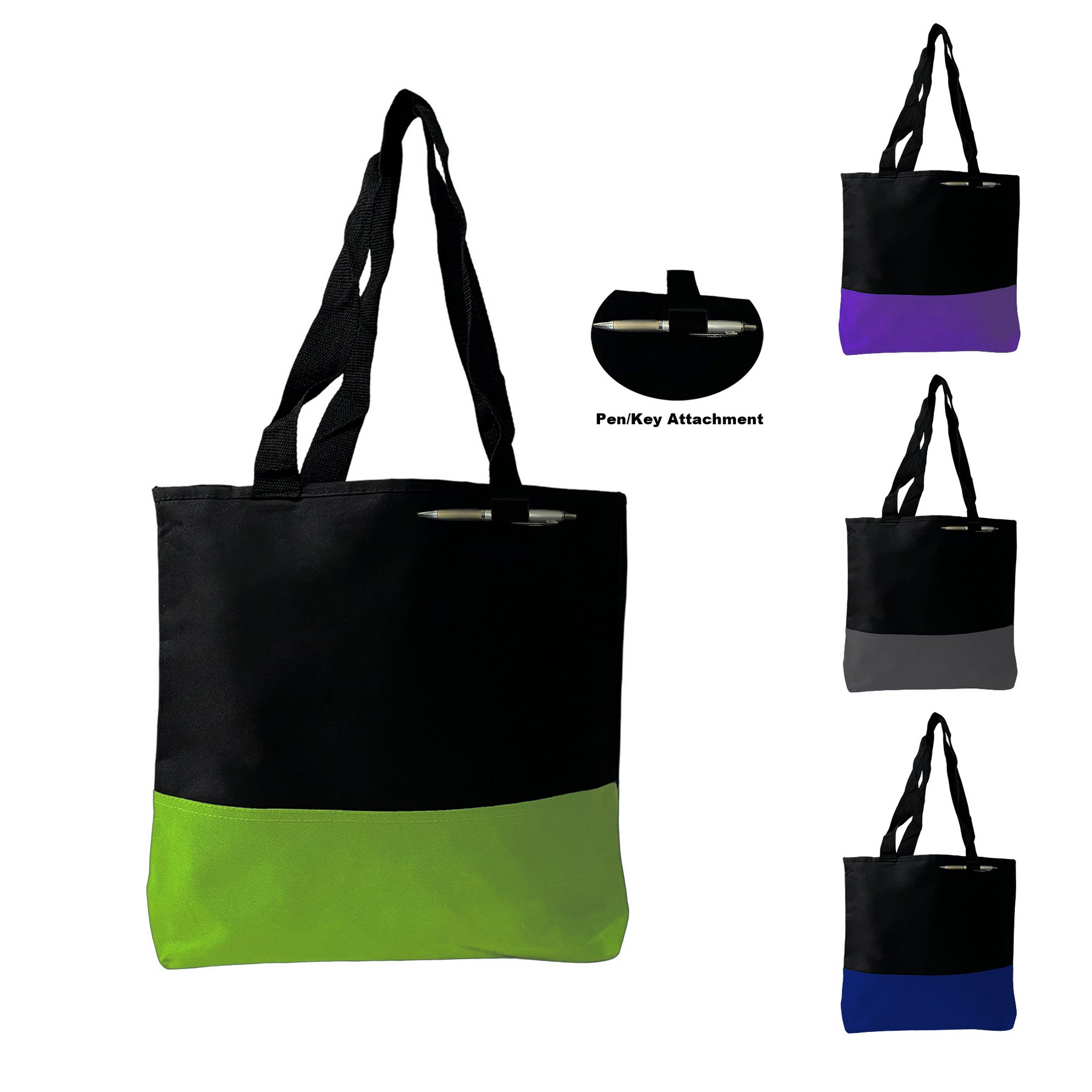Two-Tone Tote Bag W/Loop Attachment, custom tote bag with logo imprint 2