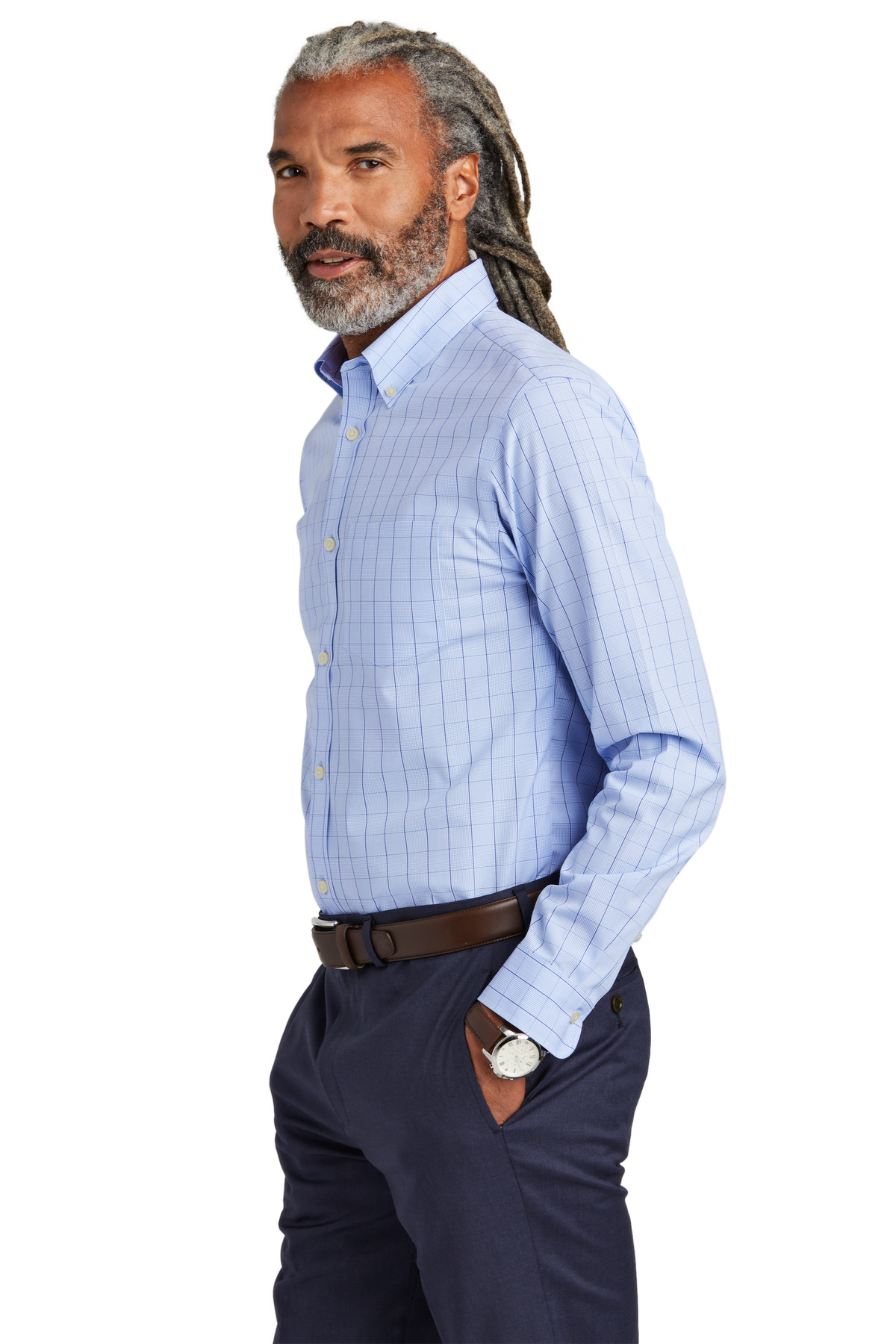 Wrinkle-Free Stretch Patterned Shirt