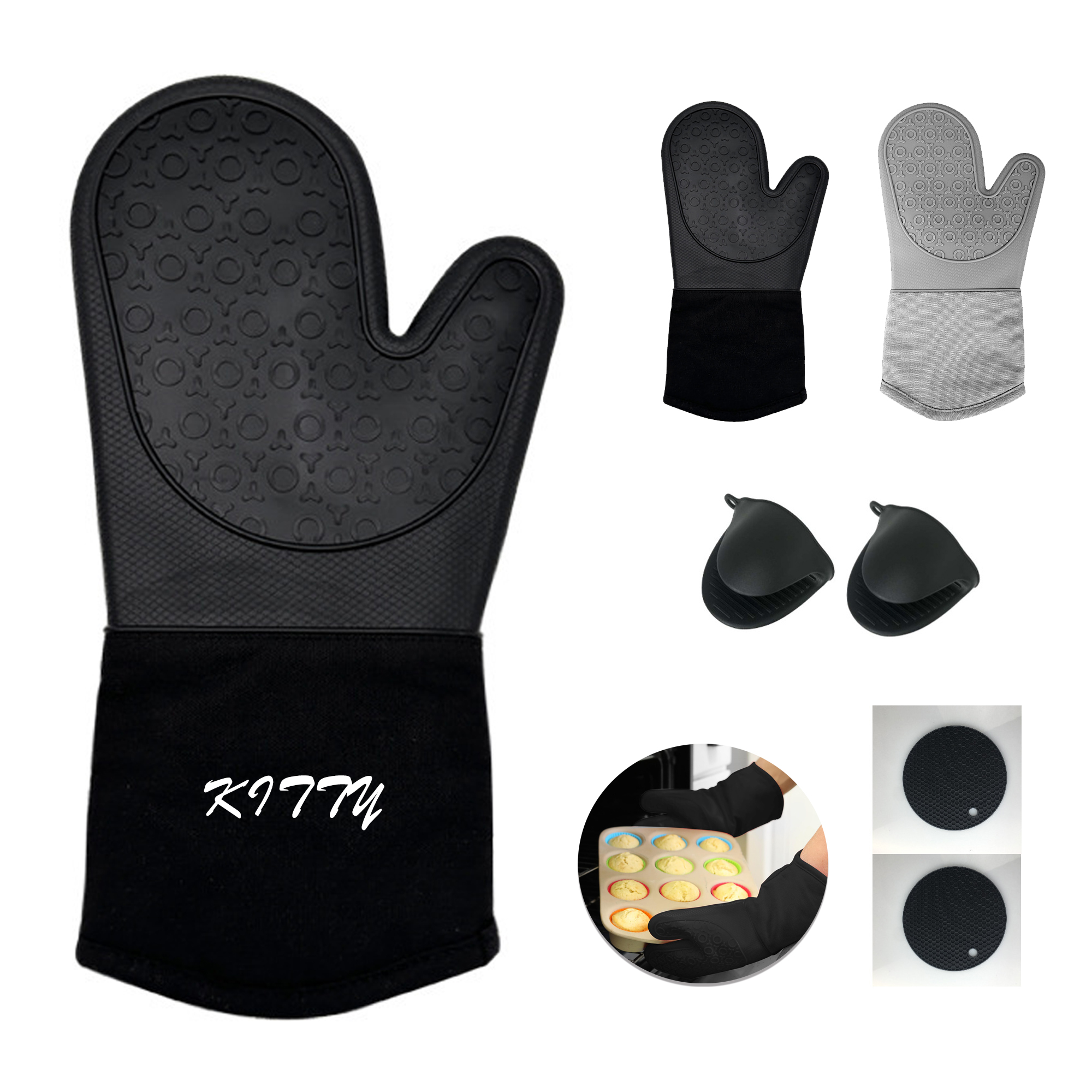 Silicone Oven Mitts Ultra Heat
