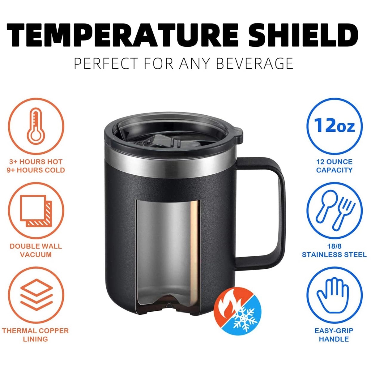 12 oz. Vacuum Insulated Coffee Mug with Handle 3