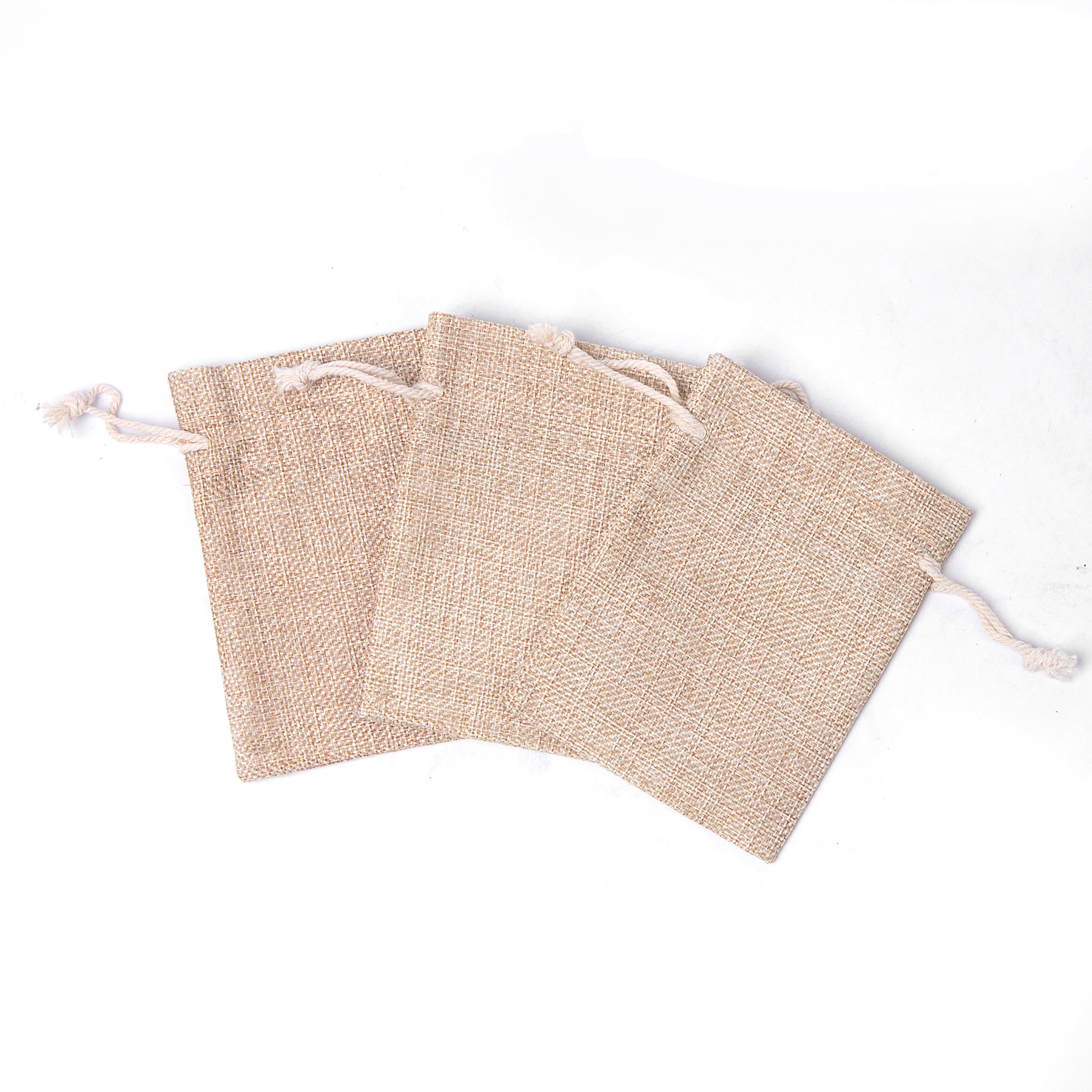 4 3/4 X 3 1/2" Burlap Drawstring Bag 2