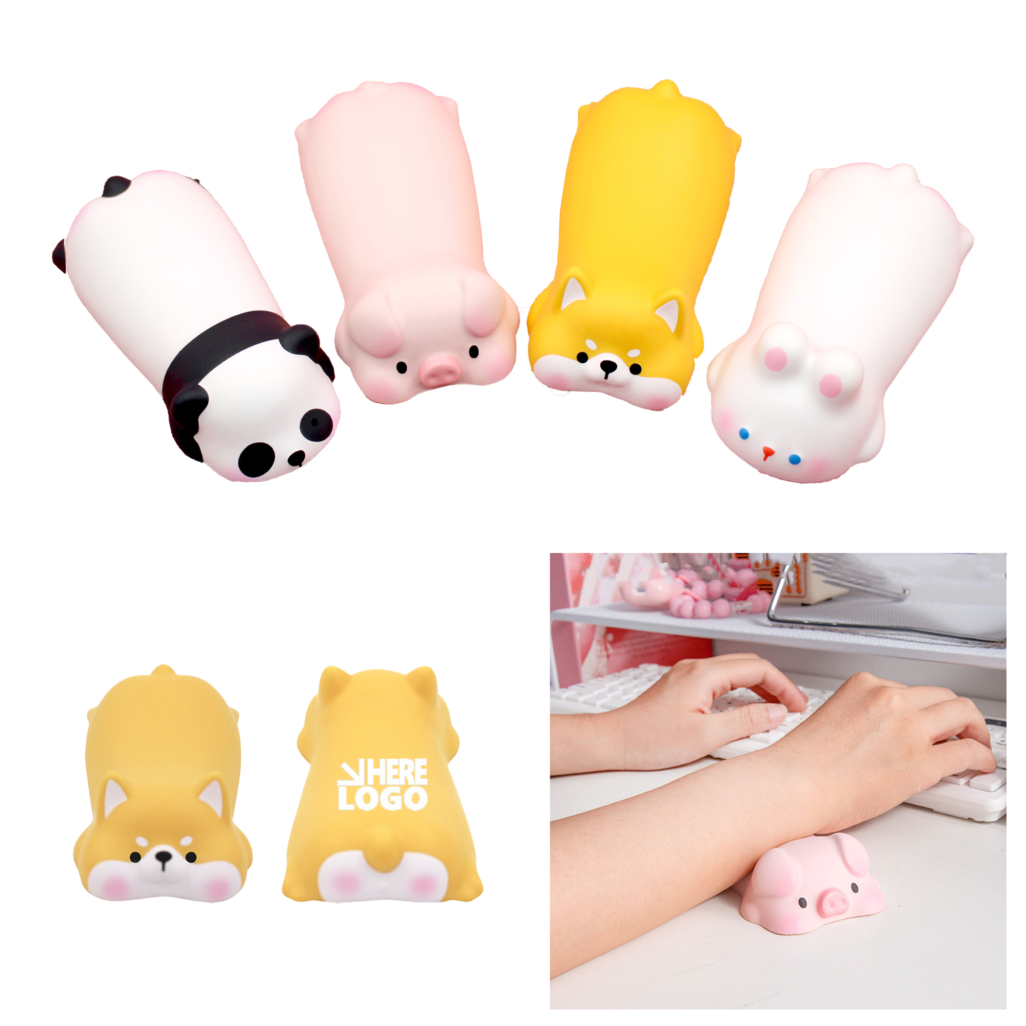 Cute Ergonomic PU Wrist Rest for Computer and Mouse Use 2