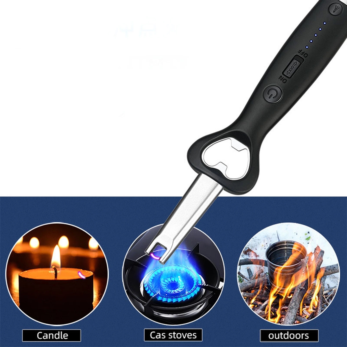 Portable LED Rechargeable Arc Lighter With Bottle Opener 3