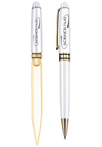 Danish-I Brass Letter Opener with GS Double Pen Set 4