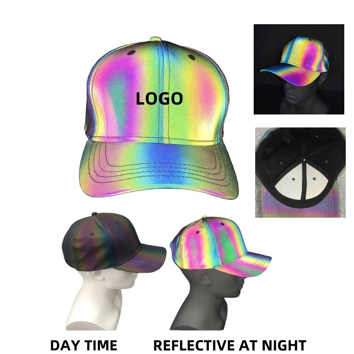 Rainbow reflective cap 8