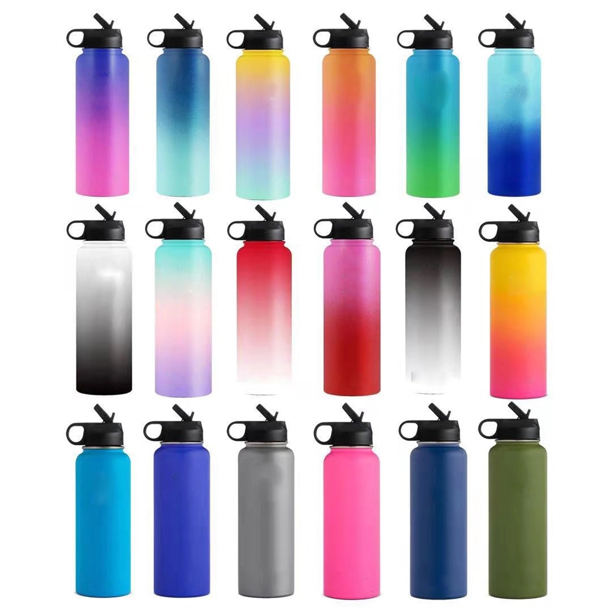 32 oz Stainless Steel Water Bottles with Straw Lid, custom water bottle with logo imprint 4