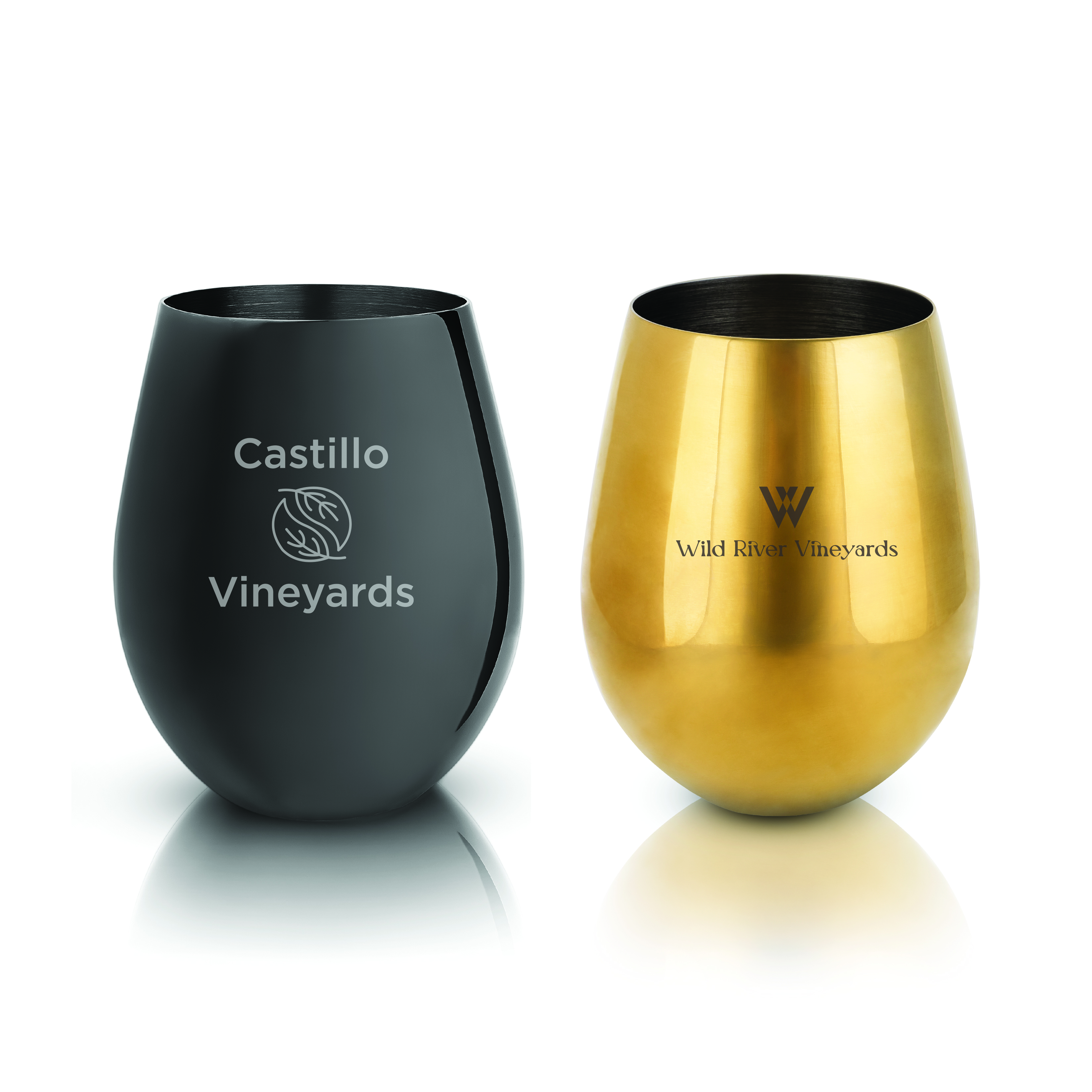Viski® Stemless Metal Wine Tumbler, set of 2 2
