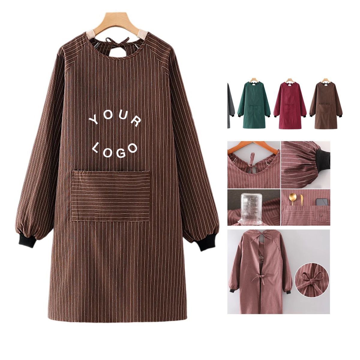 Long Sleeve Apron for Kitchen and Cooking 2
