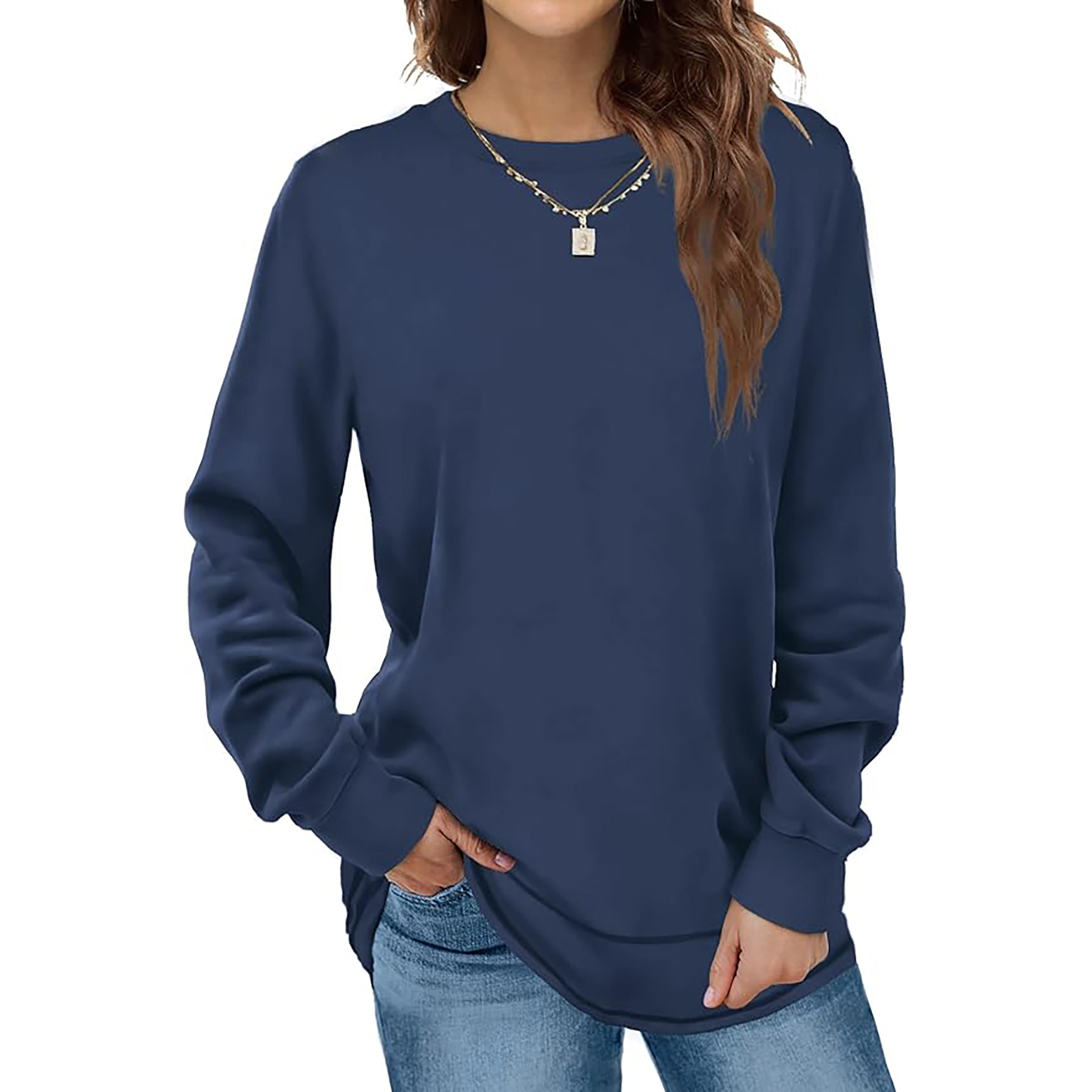 Women's Round Neck Long Sleeve Shirt 5