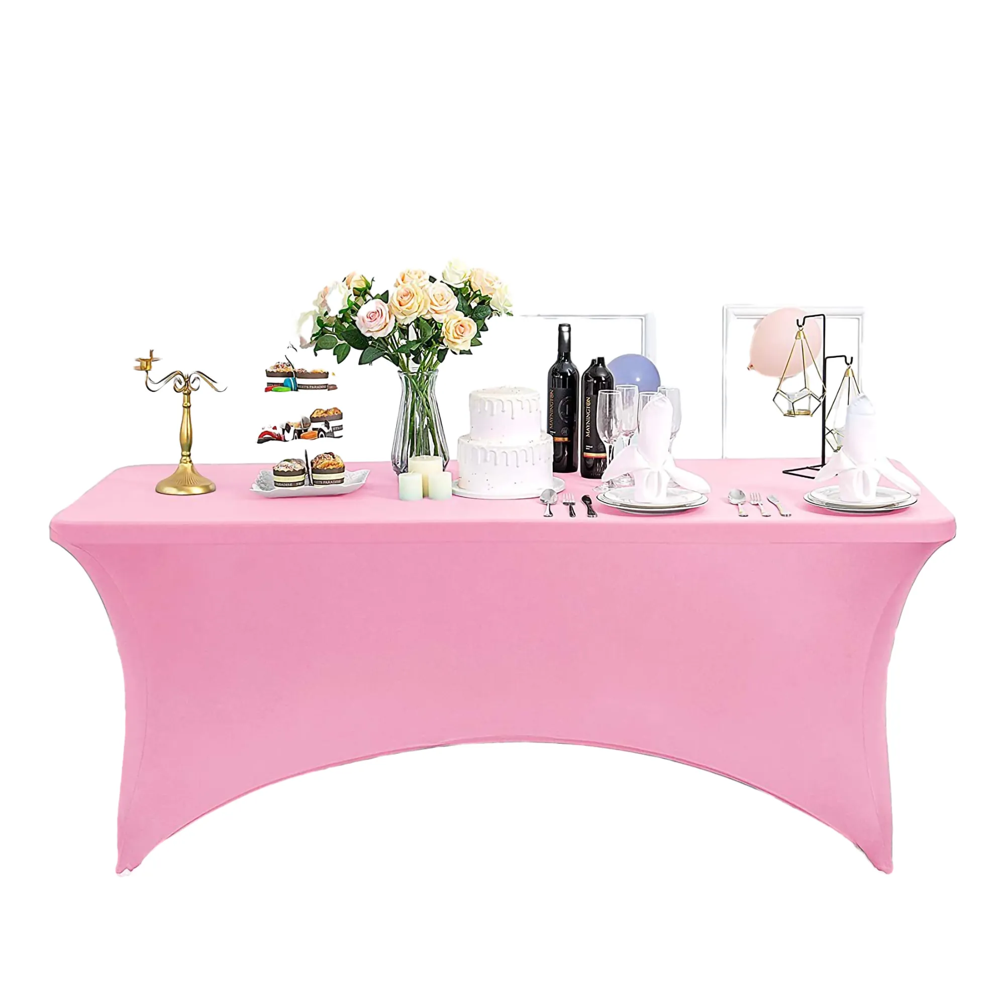 MOQ 1PCS 6FT Full Color Stretch Polyester Table Cover 14