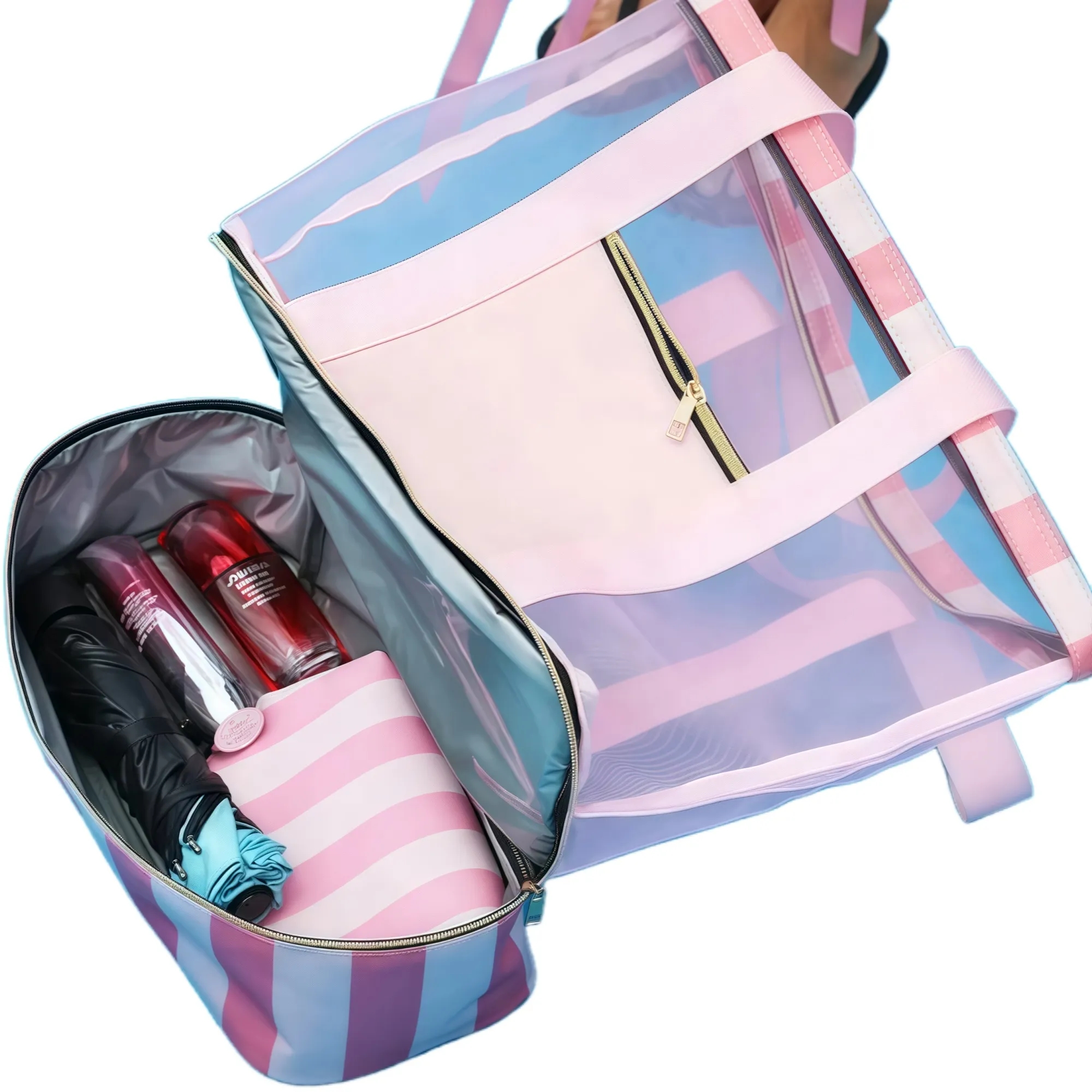 Double Compartment Beach Tote Bag 9