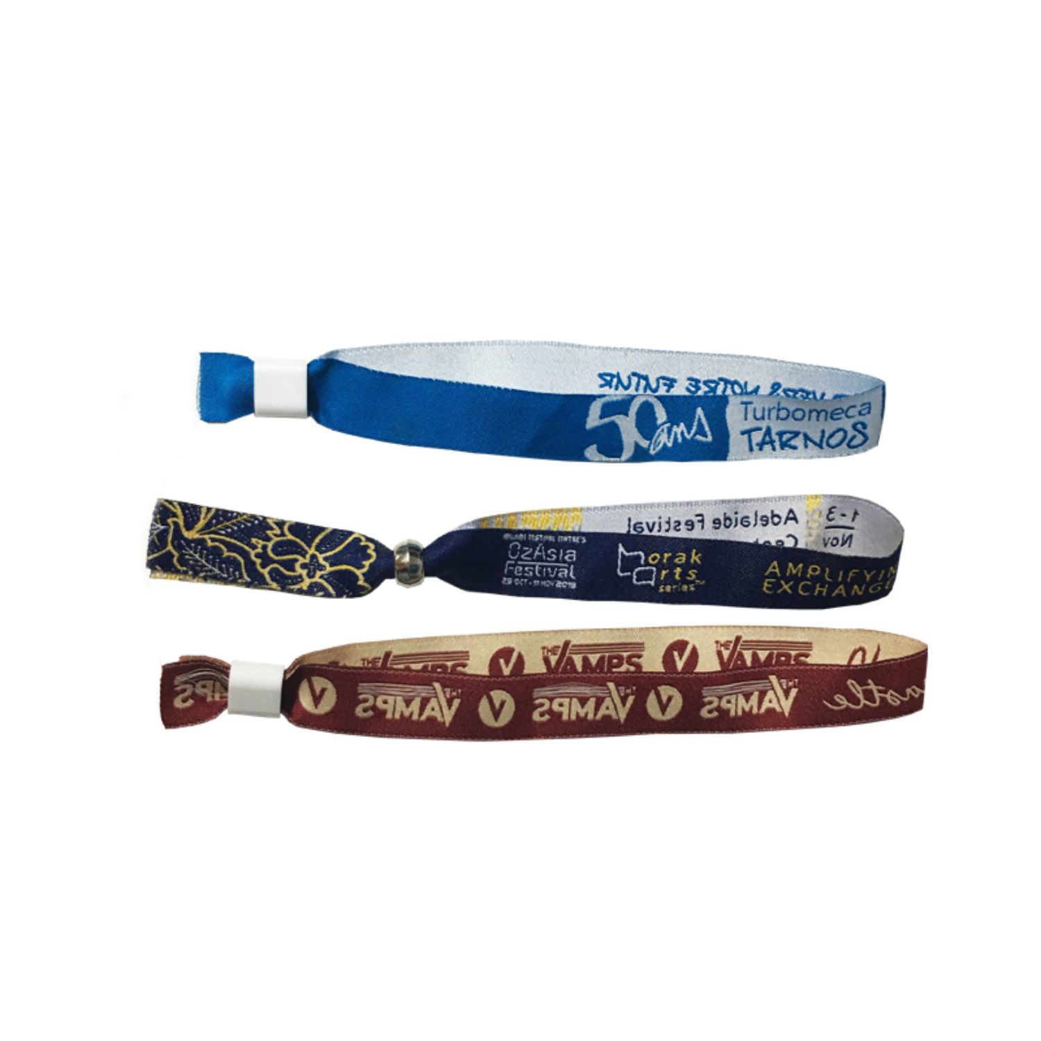 1/2" Custom Woven Event Wristband w/ Locking Bead 3