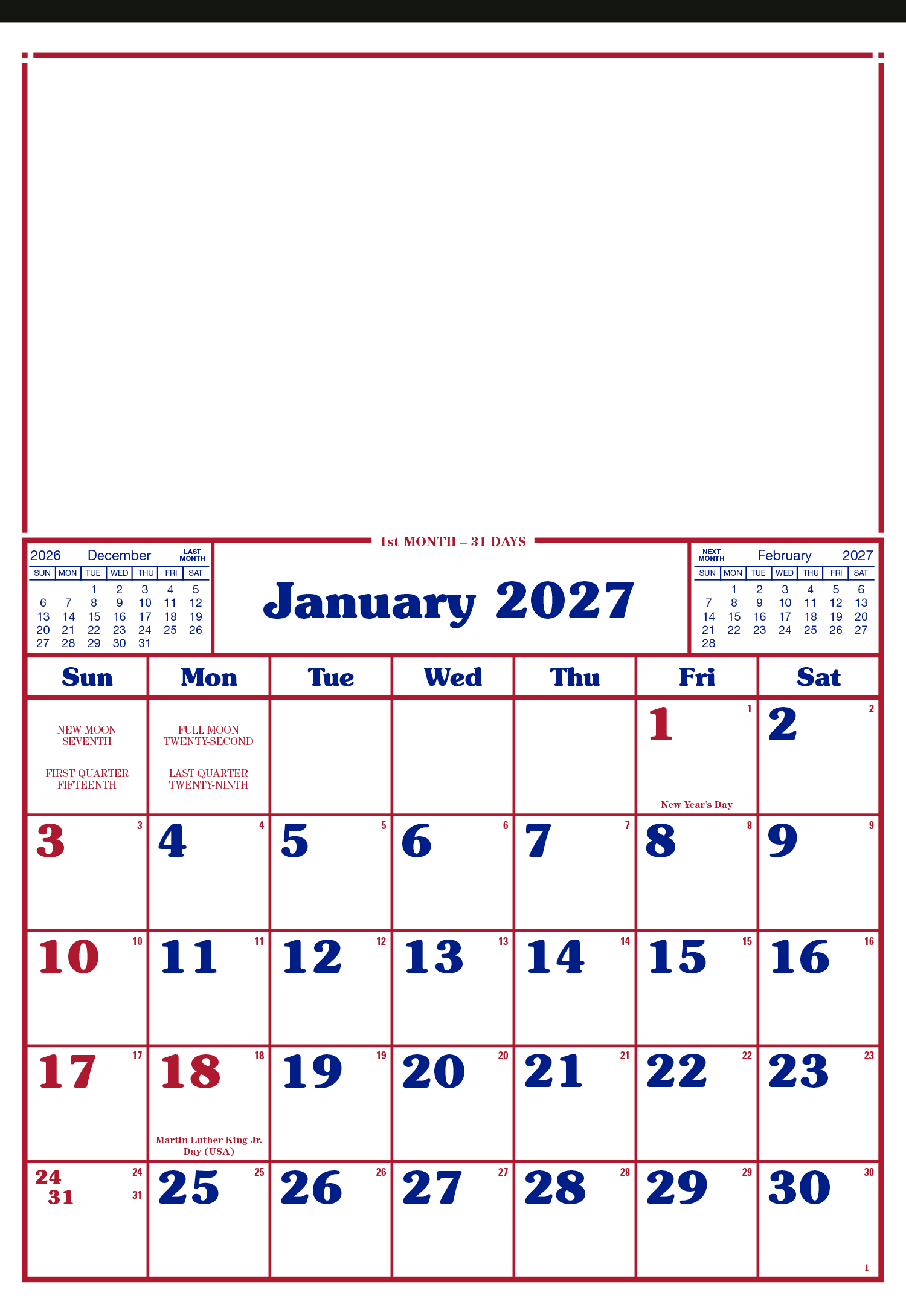 Skinner & Kennedy® Commercial 12-Sheet Calendar 14