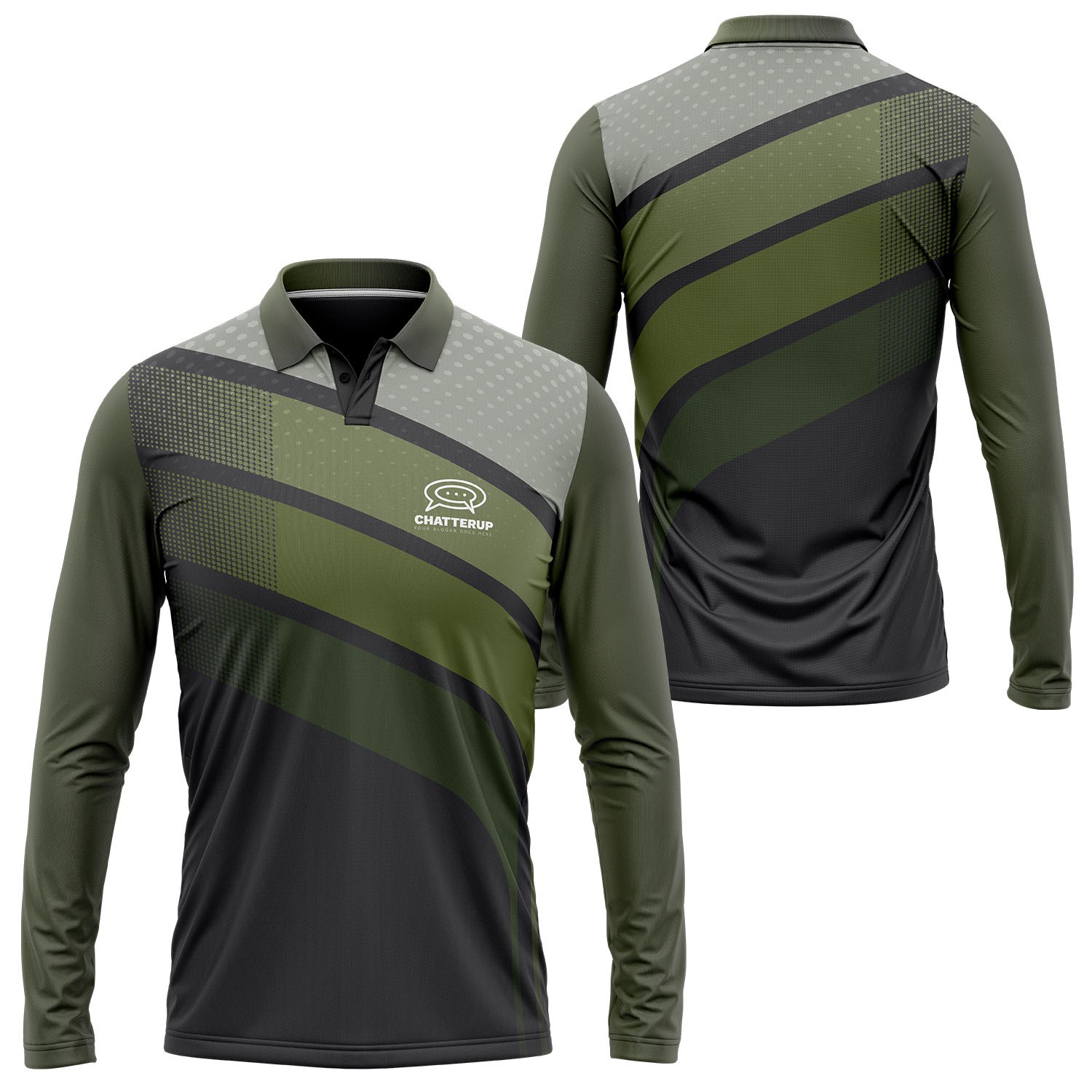 Unisex 160 GSM delicate Brushed Milk Silk Sublimation Long Sleeve Polo shirt 8