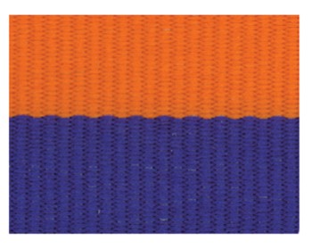Blue/Orange "V" Neck Ribbon with Clip, 7/8" wide 2