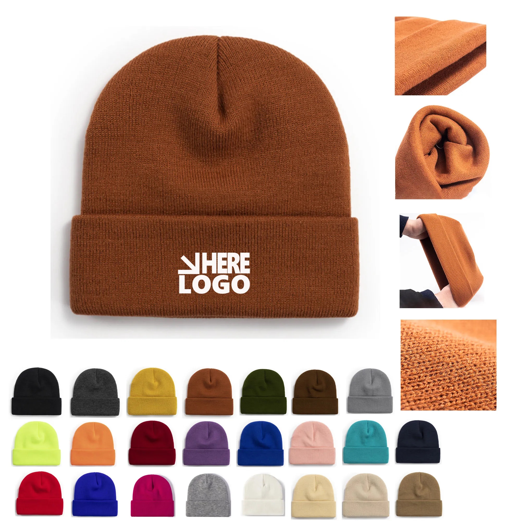 Unisex Adult Knit Cuffed Beanie Hat 3
