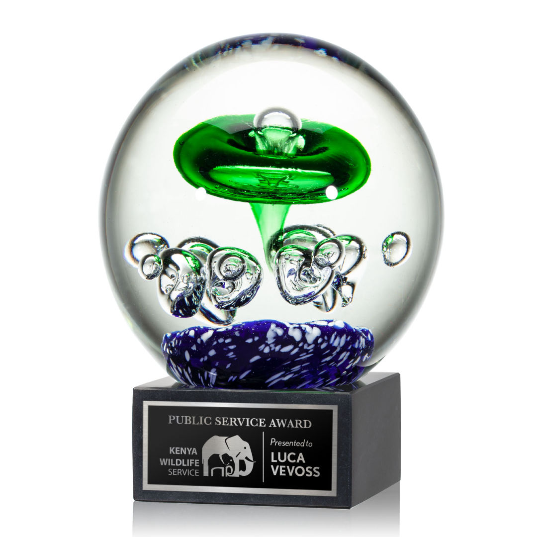 Aquarius Award on Square Marble Base 10