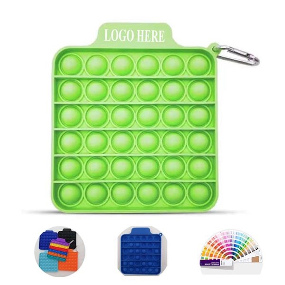 Square Bubble Fidget Sensory Toy With Carabiner 6