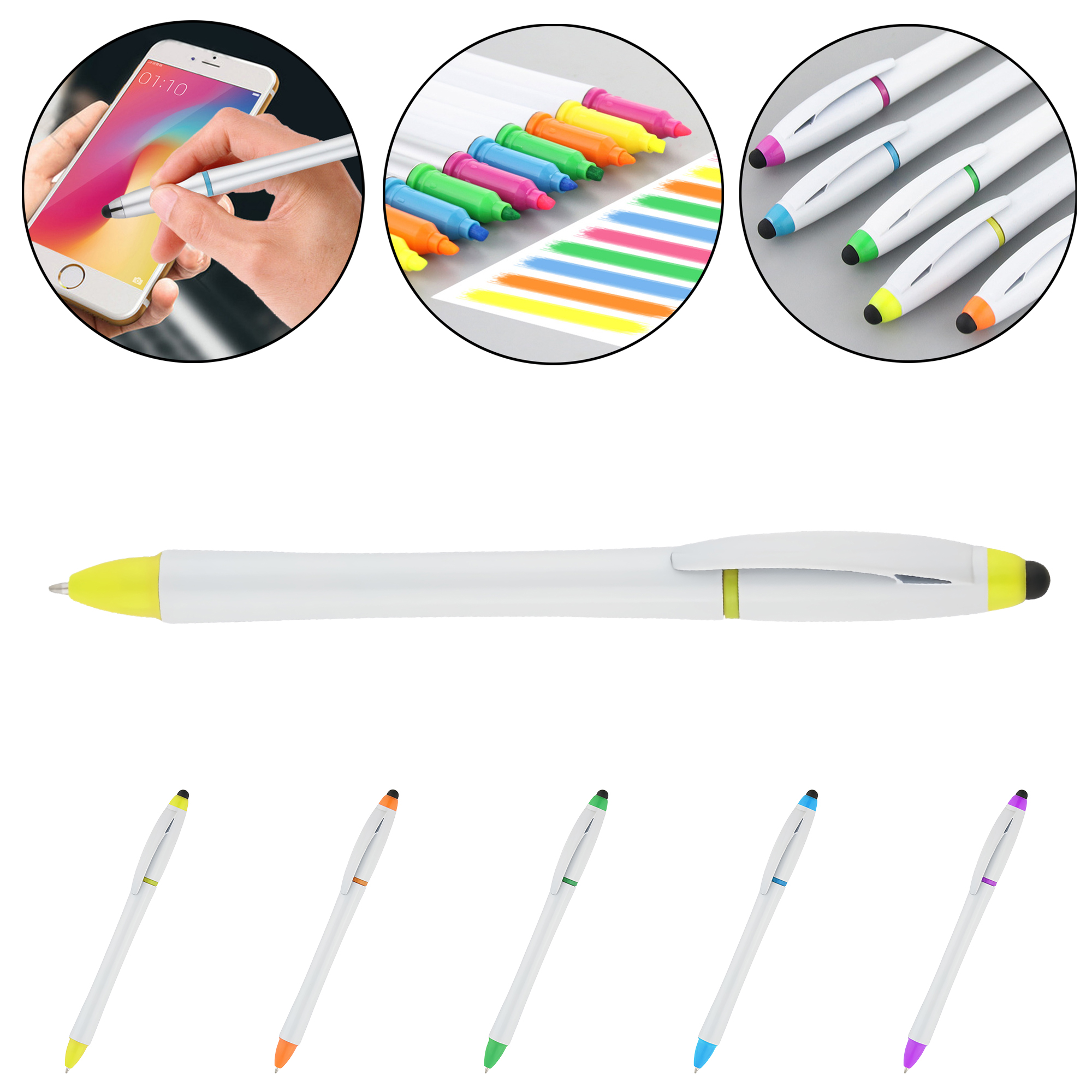 Dual-Ended Highlighter Ballpoint Pen Stylus - Multi-Function 5