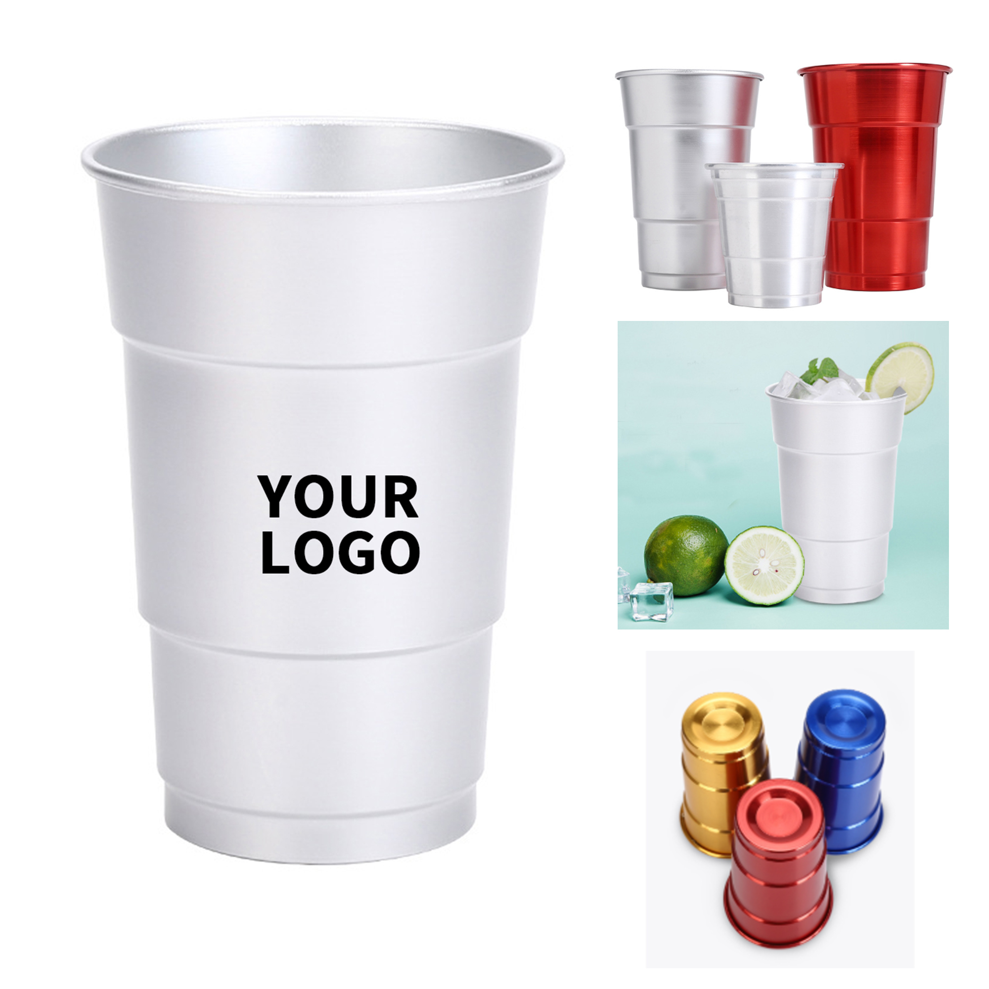 16 Oz Aluminum Drinking Cup With Oxidized Finish 3
