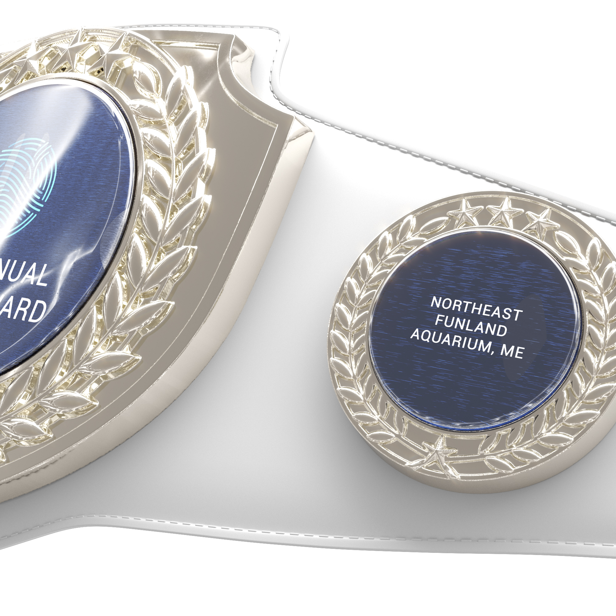 Express Vibraprint® Bright Silver Champion Award Shield Belt 26